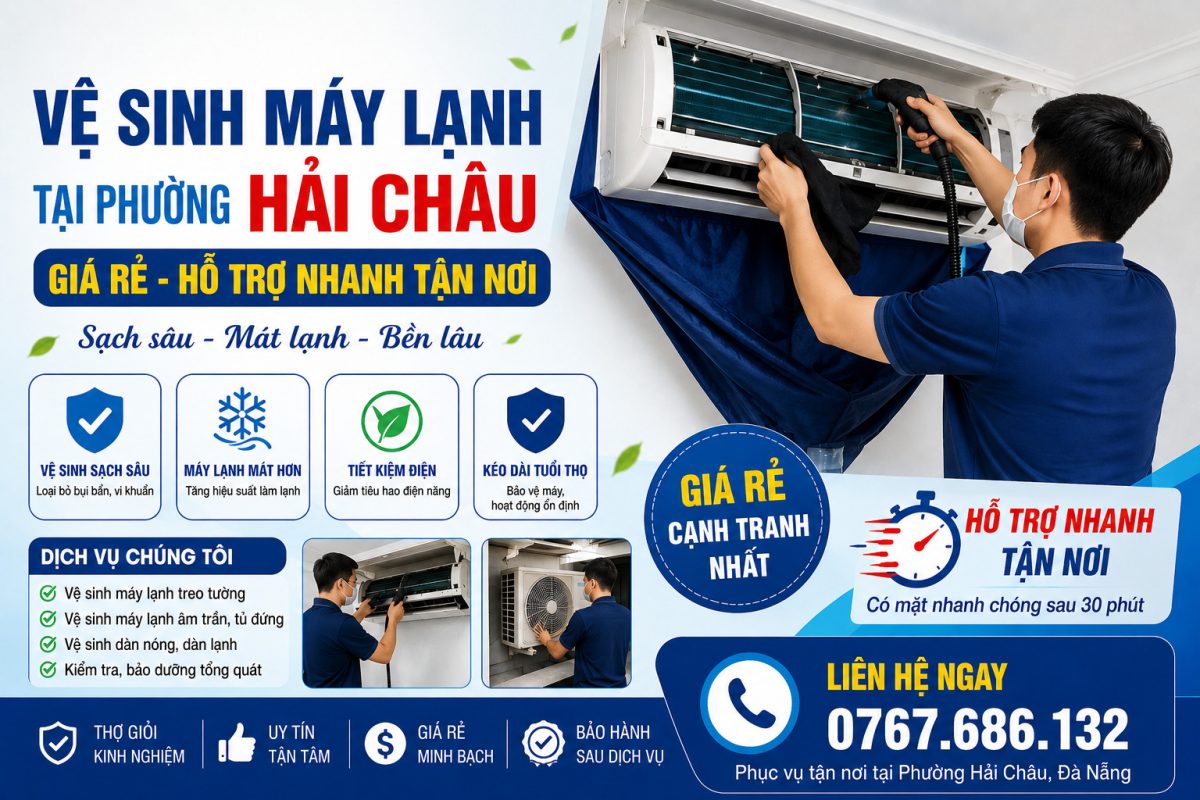 vệ sinh máy lạnh tại hải châu
