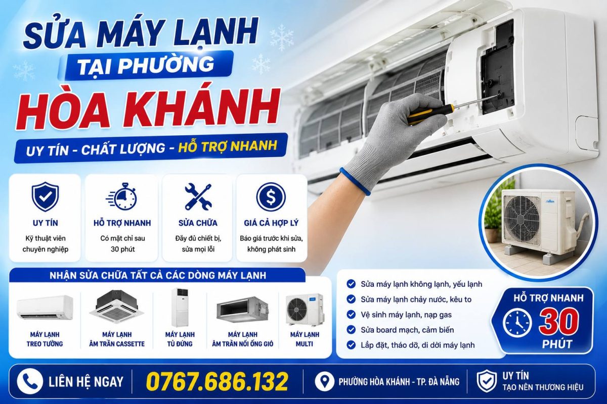 sửa máy lạnh hòa khánh