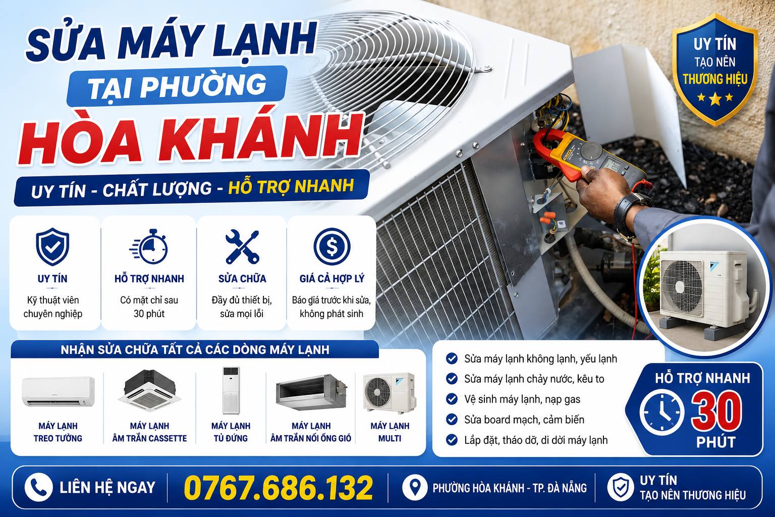 sửa máy lạnh tại hòa khánh