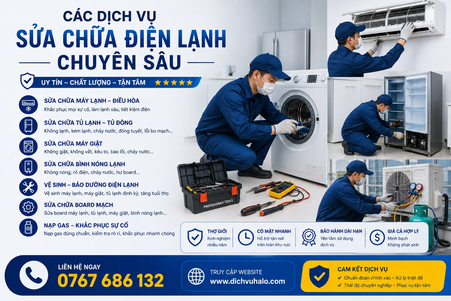 Dịch vụ sửa chữa điện lạnh tại Đà Nẵng - Hòa Xuân, Ngũ Hành Sơn, Liên Chiểu, Sơn Trà